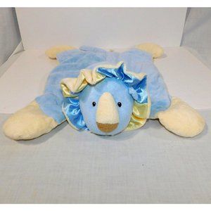 Ganz Baby Blue Yellow Plush Satin Snug Along Lion 22" Security Blanket Lovey